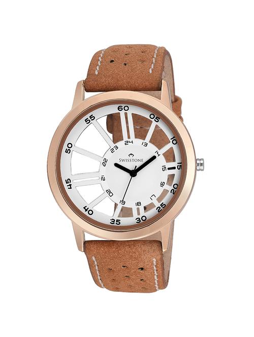 round dail leather analog watch - 13086241 - Very Small Image - 1