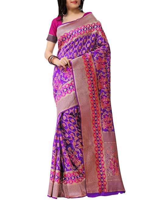 purple paithani saree - 13086538 - Very Small Image - 1
