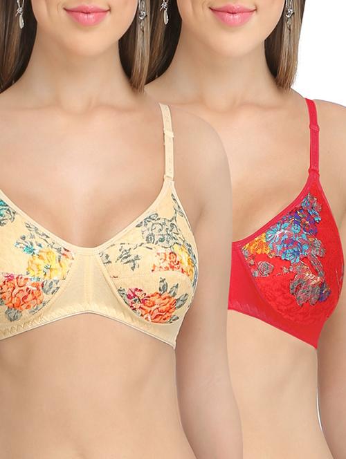 set of 2 multicolored cotton bras - 13087003 - Very Small Image - 1