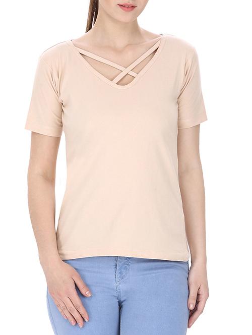 criss-cross neck solid top - 13089011 - Very Small Image - 1