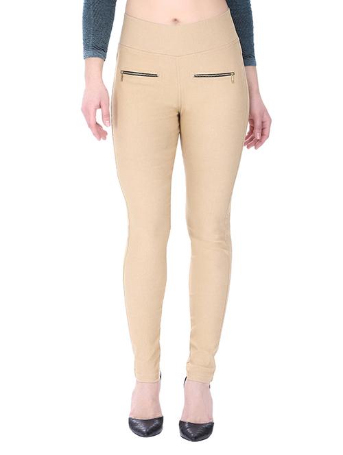 beige polyester jeggings - 13094837 - Very Small Image - 1