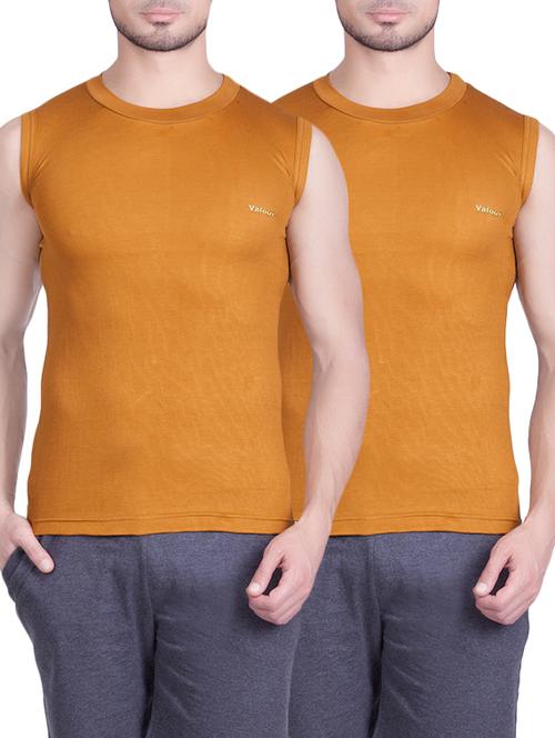 yellow set of 2 cotton vest - 13096926 - Very Small Image - 1