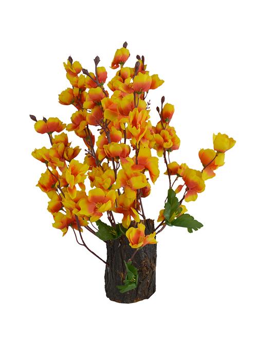 Thefancymart Artificial Flower Blossom Arrangement (size 12 inchs/30 cms) in Natural Wood - 1179 - 13098031 - Very Small Image - 1