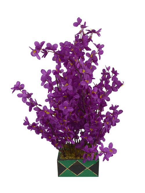 Thefancymart Artificial flowers arrangement mini Blossom (size 15 inchs/ 38 cms) with Wood Square Pot - 1203 - 13098055 - Very Small Image - 1