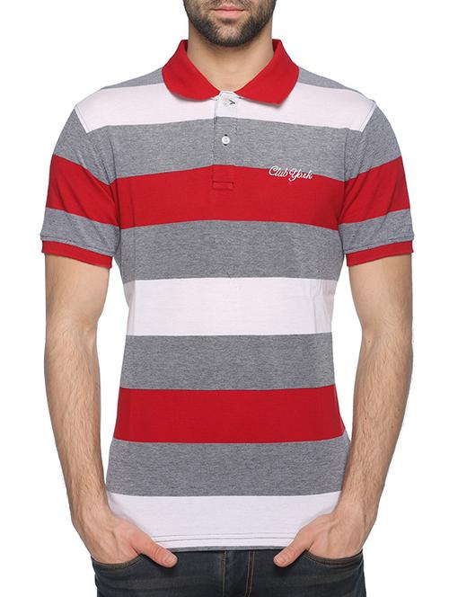 Red Cotton Striped T-shirt - 13099419 - Very Small Image - 1