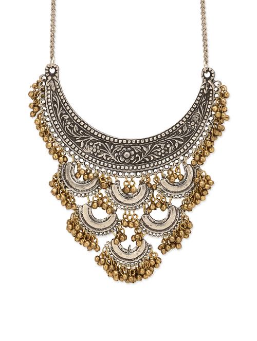 antique silver brass embellished choker - 13099907 - Very Small Image - 1