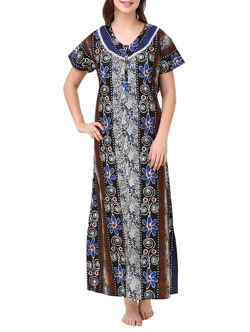 multicolored printed cotton gown - 13101980 - Very Small Image - 1