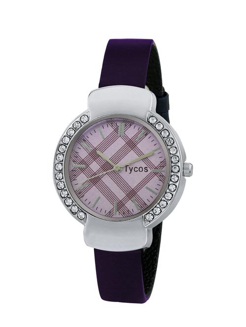 Tycos leather strap Analog Watch - 13102785 - Very Small Image - 1