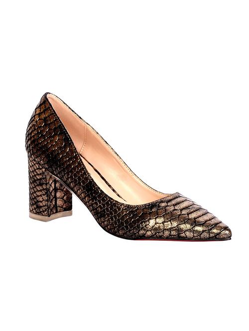 gold patent leather slip on pumps - 13102967 - Very Small Image - 1