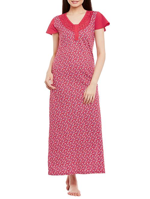 red cotton nighty - 13102988 - Very Small Image - 1