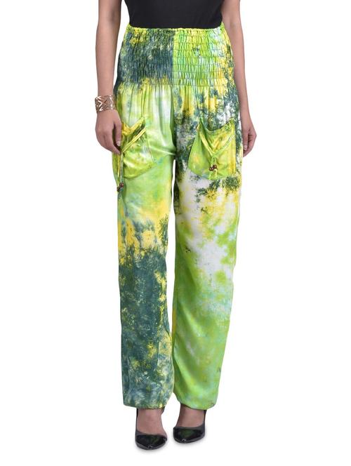 Multicolored Rayon Printed Harem Pants - 1310301 - Very Small Image - 1