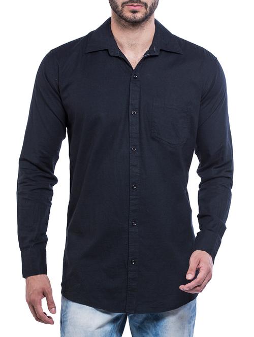 black cotton casual shirt - 13103444 - Very Small Image - 1