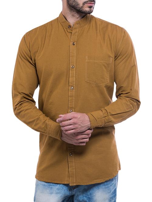 brown cotton casual shirt - 13103452 - Very Small Image - 1