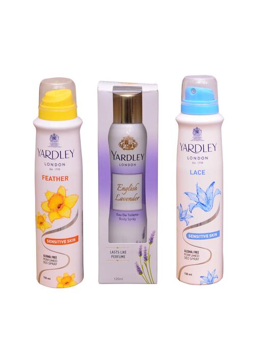 yardley london  feather::english lavender::lace perfume body spray - for women (420 ml ) - 13106806 - Very Small Image - 1