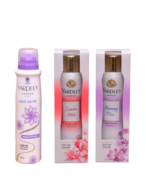 yardley london  london mist::morning dew::lace satin perfume body spray - for women (390 ml ) - 13106811 - Very Small Image - 1