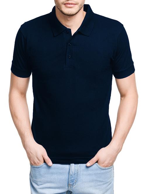 solid navy blue cotton t-shirt - 13108334 - Very Small Image - 1