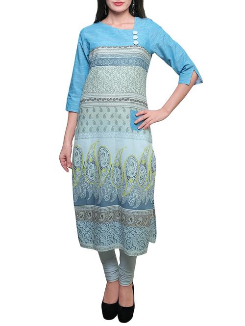  printed straight kurta - 13108759 - Very Small Image - 1