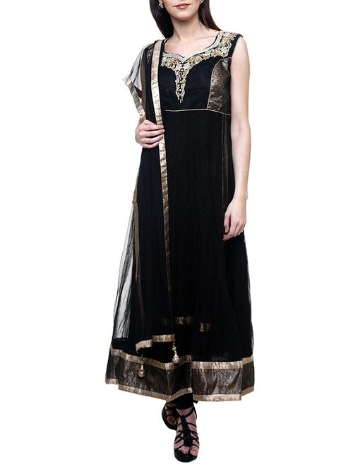 black net embellished anarkali suit - 13111014 - Very Small Image - 1