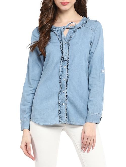 light blue none regular shirt - 13112233 - Very Small Image - 1