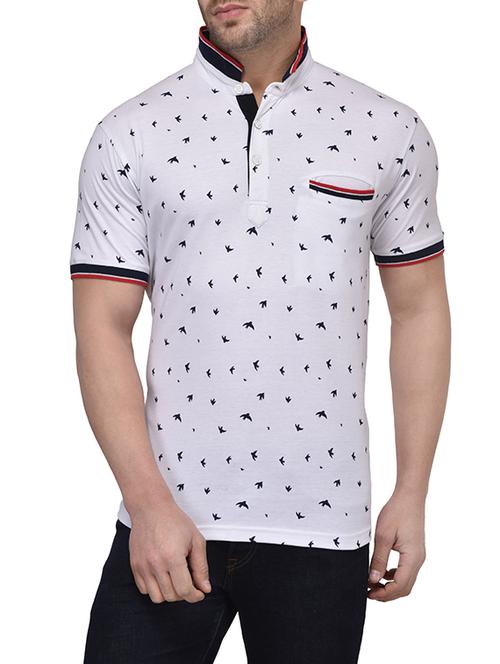 white cotton printed t-shirt - 13116718 - Very Small Image - 1