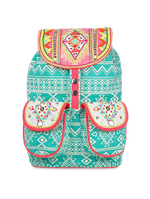 blue canvas embroidered backpack - 1311735 - Very Small Image - 1