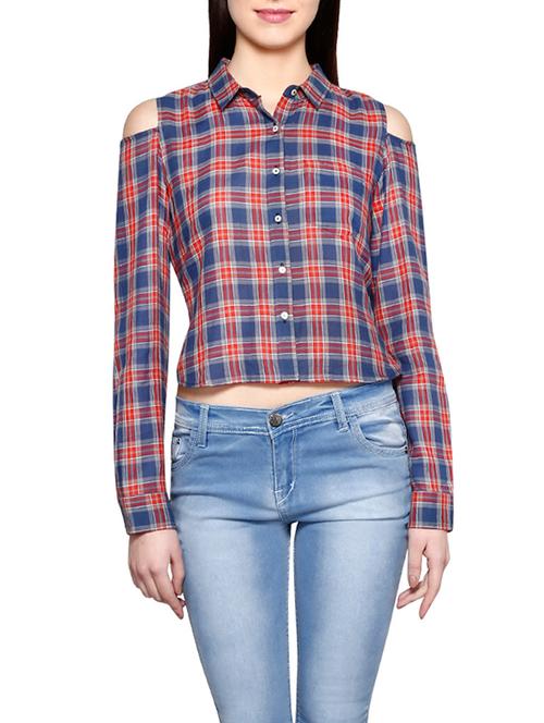 multicolored checkered cotton shirt - 13118245 - Very Small Image - 1