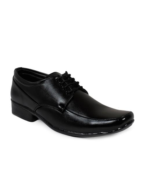 black leatherette lace up derby - 13118637 - Very Small Image - 1