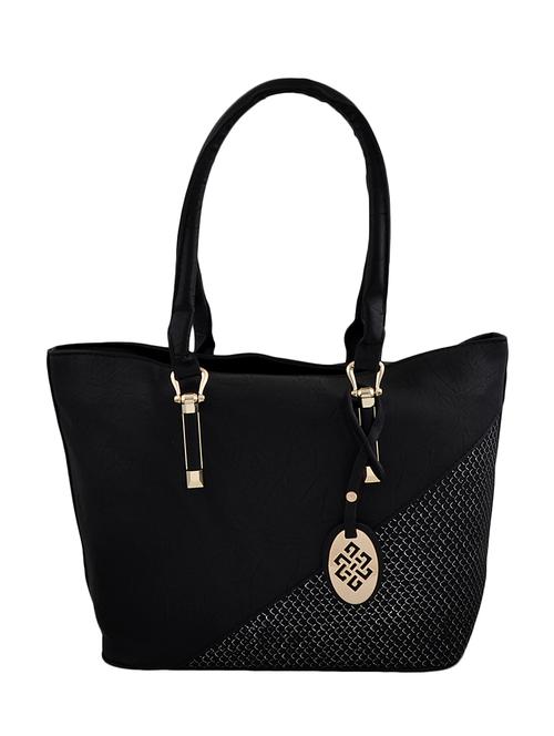 Black Leatherette Handbag - 13119034 - Very Small Image - 1
