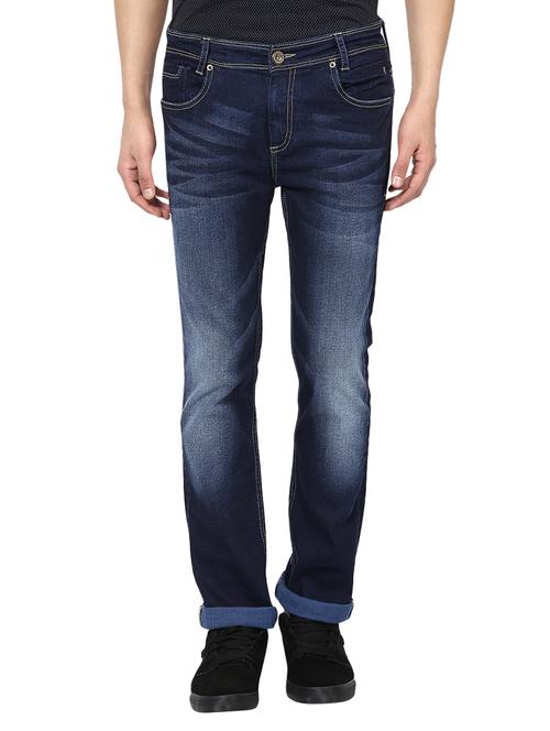 dark blue cotton washed jeans - 13119212 - Very Small Image - 1