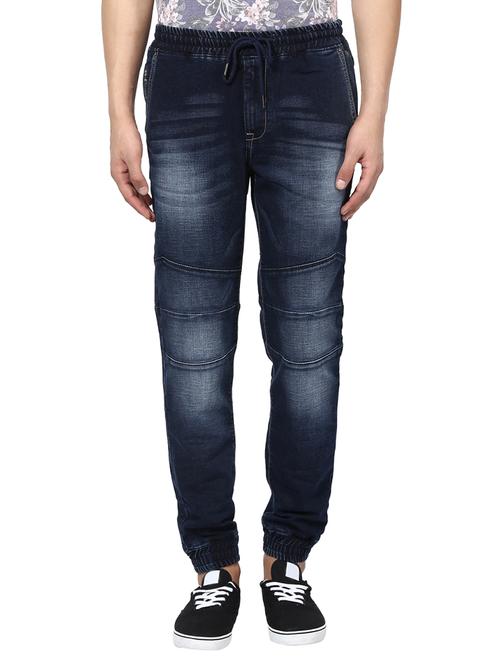 dark blue washed denim jogger - 13119223 - Very Small Image - 1