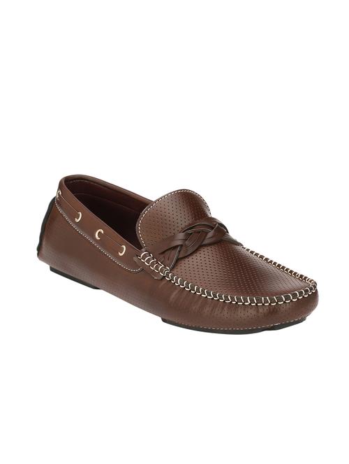 brown leatherette slip on loafer - 13120044 - Very Small Image - 1