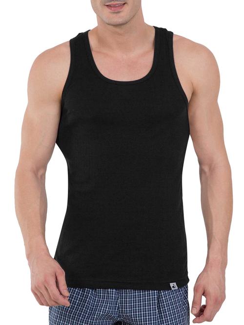 black cotton blend vest - 13120648 - Very Small Image - 1