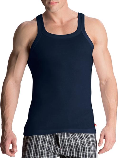 navy cotton blend vest - 13120702 - Very Small Image - 1