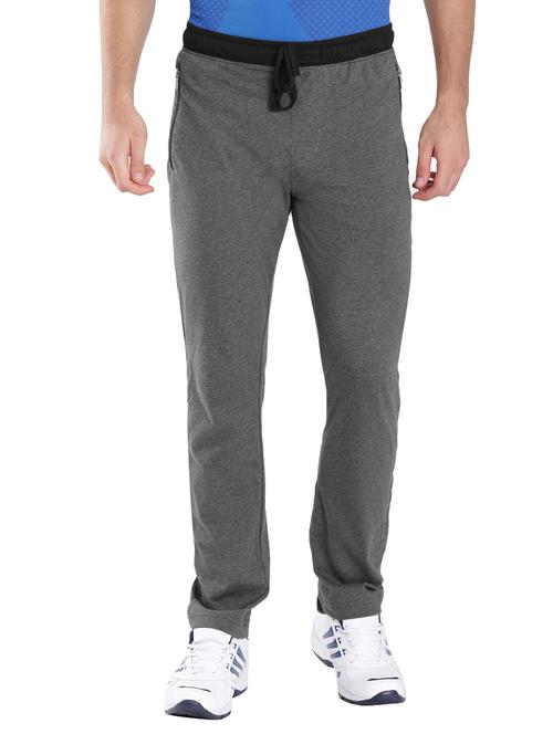 grey cotton  full length track pant - 13121346 - Very Small Image - 1