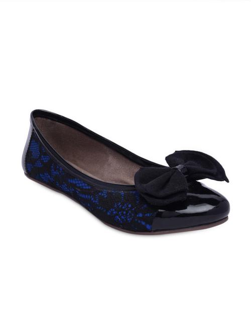 Blue Leatherette Round Toe Flats - 1312227 - Very Small Image - 1