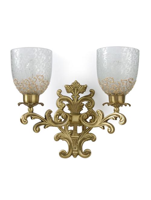 Fos Lighting Guldasta Double Antique Brass Sconce - 13125090 - Very Small Image - 1