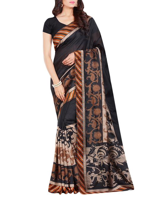 black silk printed bhagalpuri saree with blouse - 13126638 - Very Small Image - 1