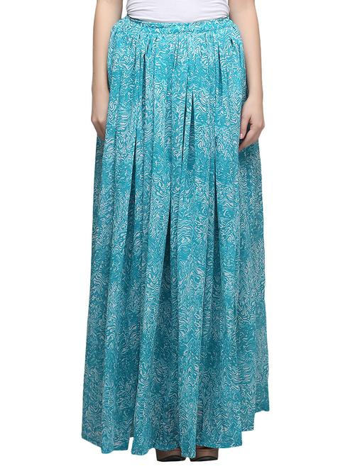 blue georgette long skirts - 13127290 - Very Small Image - 1