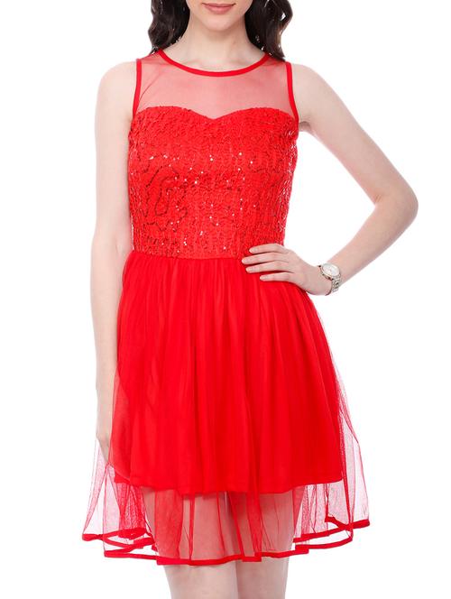 Red Net Dress - 13127955 - Very Small Image - 1
