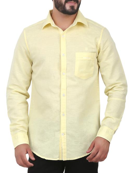 yellow linen casual shirt - 13131110 - Very Small Image - 1