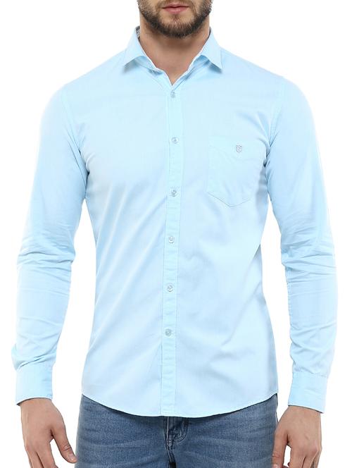 light blue cotton casual shirt - 13131161 - Very Small Image - 1