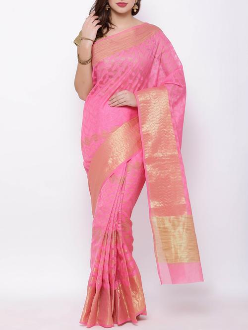 pink cotton saree - 13134854 - Very Small Image - 1