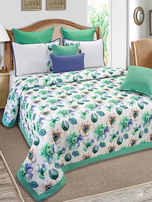 white floral print cotton ac quilt - 13134885 - Very Small Image - 1