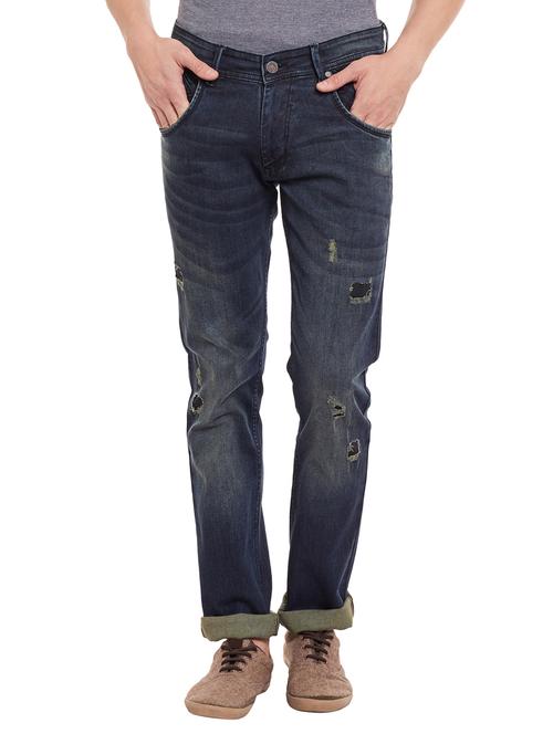 navy blue denim ripped  jeans - 13135932 - Very Small Image - 1