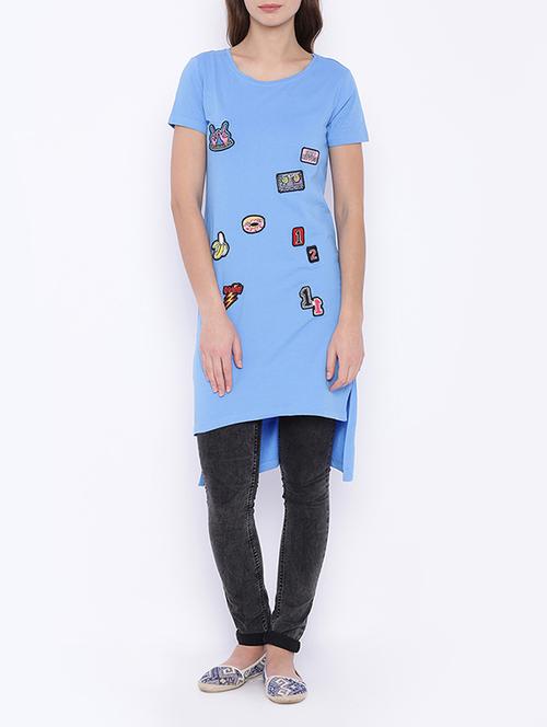 light blue cotton tunic - 13138374 - Very Small Image - 1