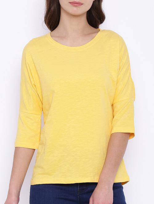 yellow cotton tee - 13138391 - Very Small Image - 1