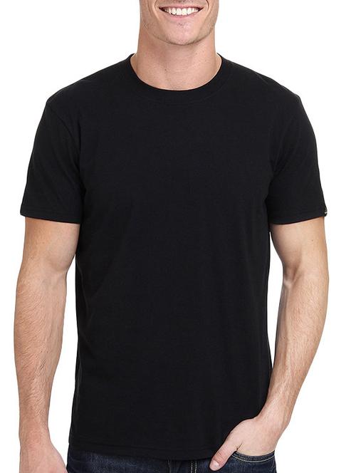 solid black cotton t-shirt - 13139263 - Very Small Image - 1