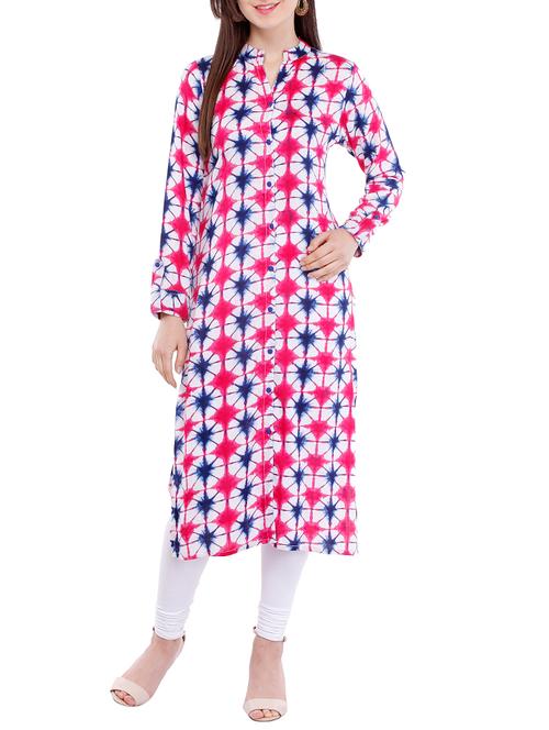 pink cotton straight kurta - 13141185 - Very Small Image - 1