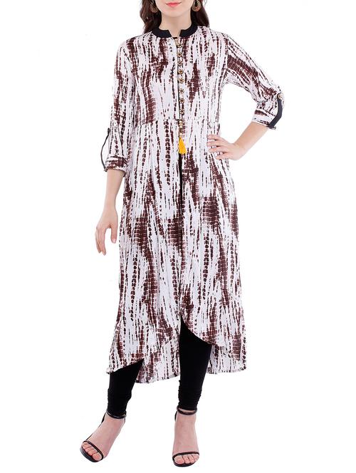white cotton straight kurta - 13141210 - Very Small Image - 1