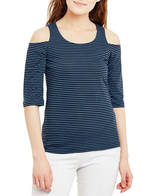 cold shoulder striped top  - 13142353 - Very Small Image - 1